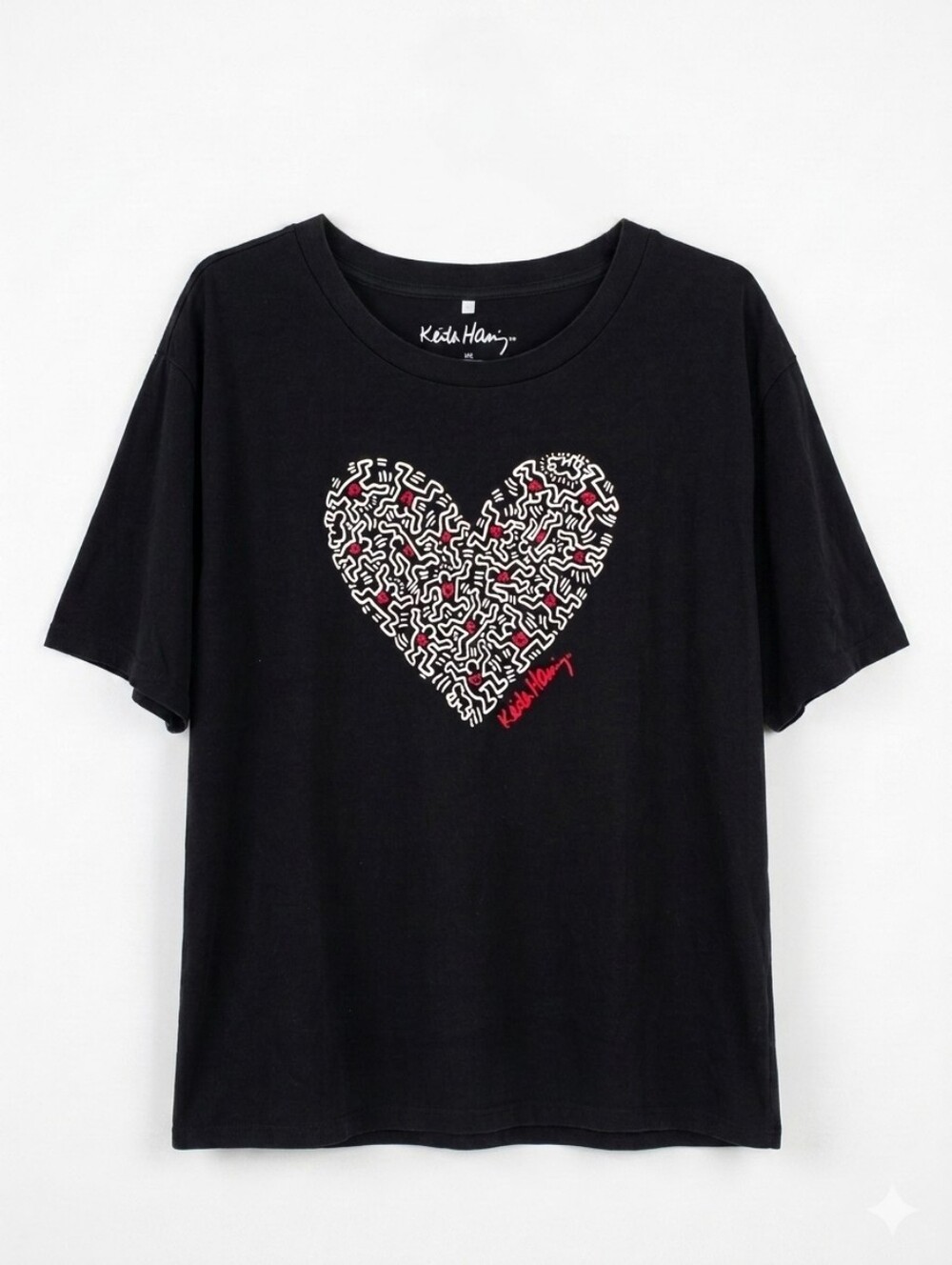 Keith Haring Heart Graphic T-Shirt Sz XL